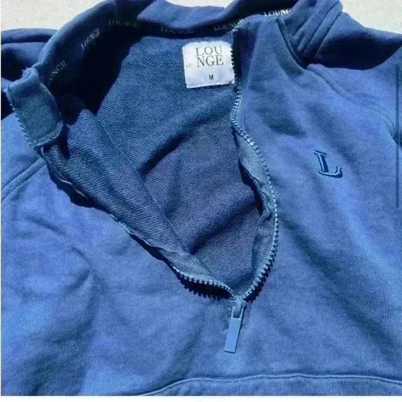NEW Loungewear Varsity Quarter Zip Sweater Navy Size S - Picture 5 of 8